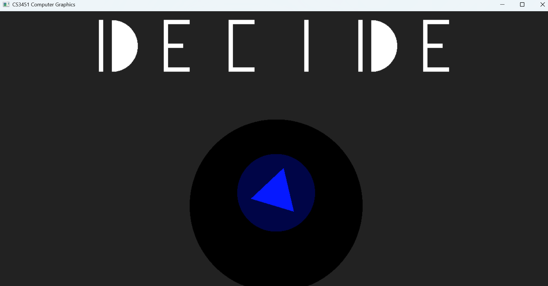 CS3451 — 2D Graphics: DECIDE text rendered from primitives