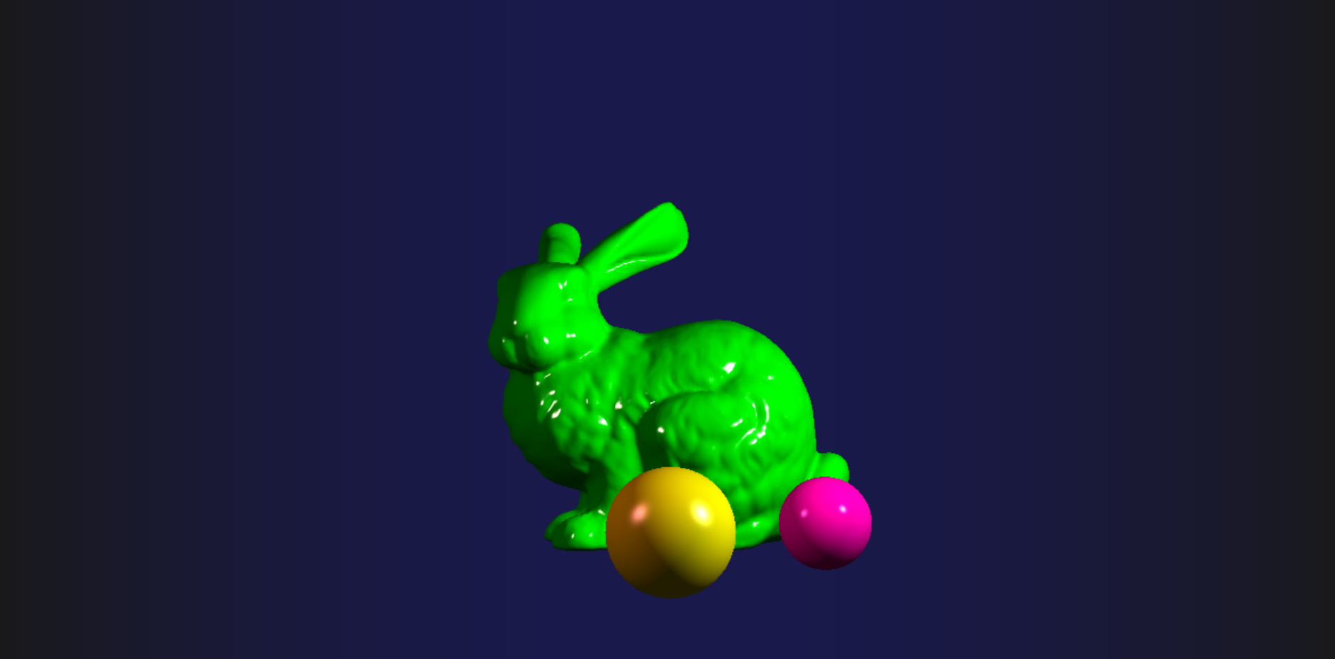 CS3451 — Phong shading: Stanford bunny with multiple colored light sources