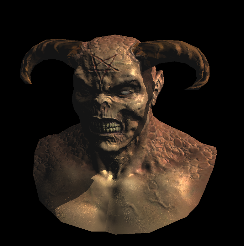 Software Rendering Engine — Demon head with normal mapping